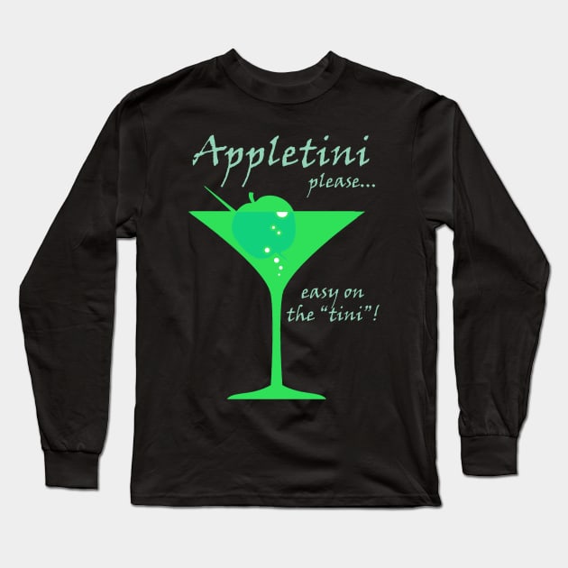 Appletini JD - Green Apple Long Sleeve T-Shirt by Uwaki